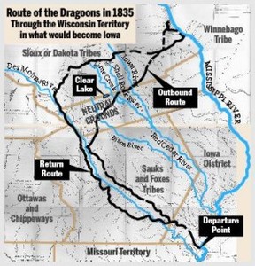 Route of the Dragoons in 1835