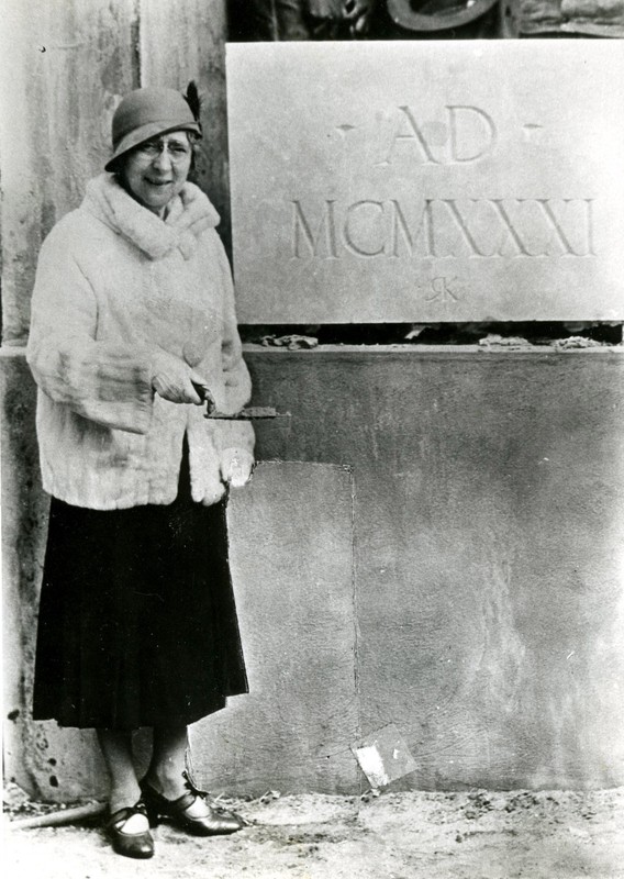 Annie Russell in 1931, at the the ceremony commemorating the laying of the cornerstone for the new theater