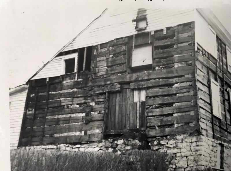 Photo from  977 when the wood siding was removed. Courtesy of Greenbrier Historical Society.