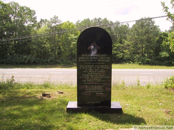 Memorial at Wheat Community Burial Ground.