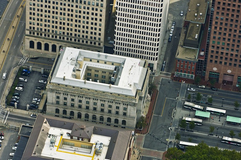 Aerial Image of the Federal Building (Courtesy of Firestone Building Products)