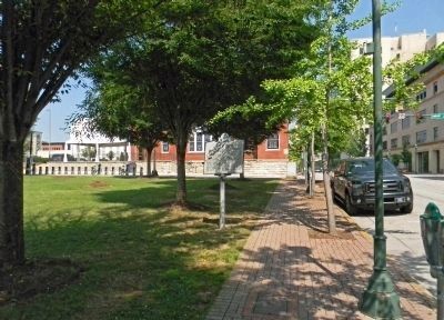 Martin Hotel marker on land where hotel once stood