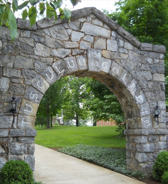 Original 1794 stone archway entrance to Tusculum College. 