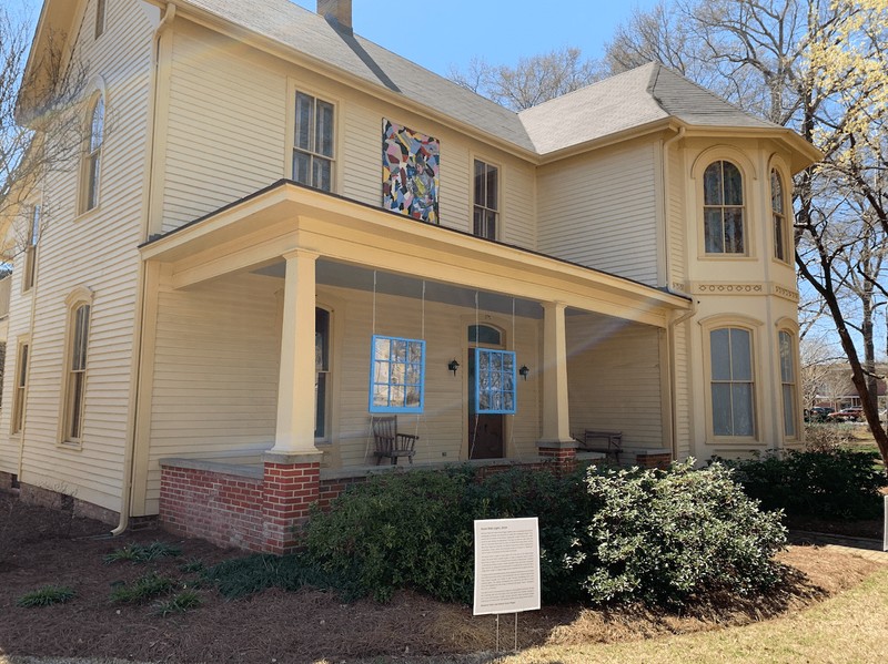 The Walton-Young House with the art installation added in 2019