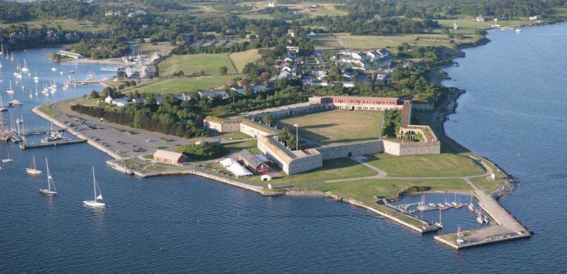 Aerial view of Fort Adams