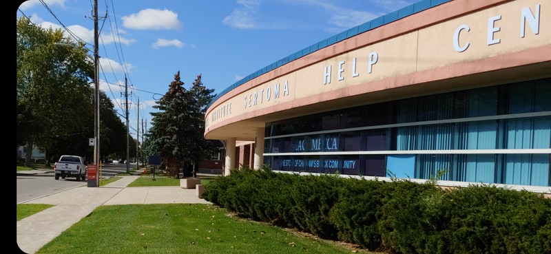 The image is of the WISH Centre, a multipurpose community space, which is also the central location for The Chatham-Kent Black Historical Society. It is in this building where the museum's collection is displayed. The WISH Centre also marks the official landmark location-point for this project on the CKBHS. 