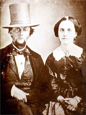 Joseph Chapman and wife Guadalupe. Married at Santa Ines in the 1820s, the Chapmans later moved to Los Angeles where Chapman became a prominent businessman involved in many important events in mid-1800s California. Phota ca. 1847.