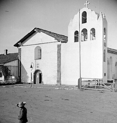 Santa Ines bell tower in 1911