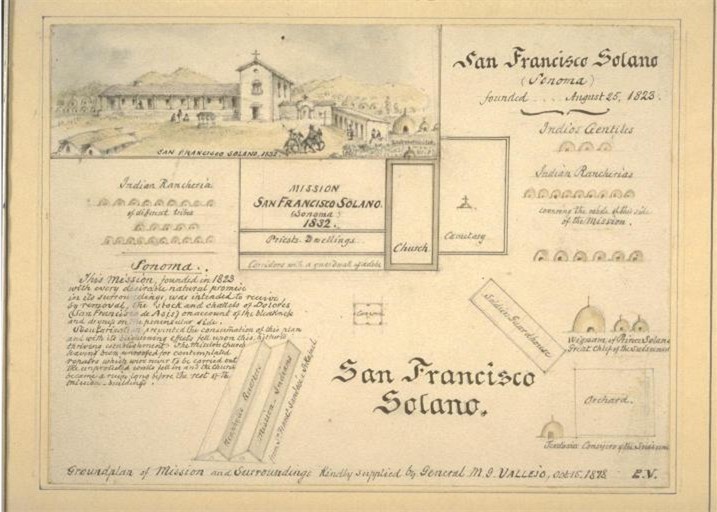 A layout of the Mission drawn in 1878.