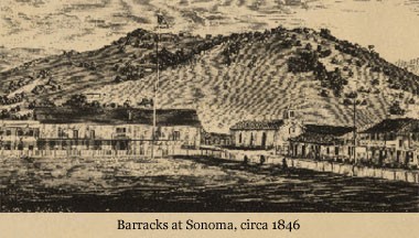 1846 sketch of Barracks under American hands.