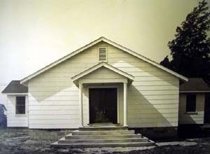 The original church building constructed in 1852