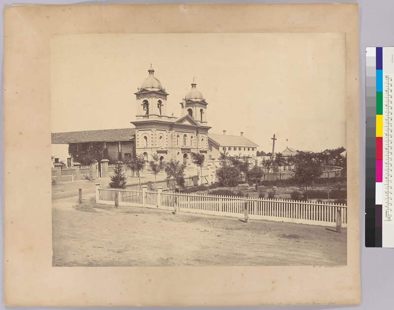 The expanded college in 1863, in a photograph from the famous Carleton E. Watkins (Online Archive of California).