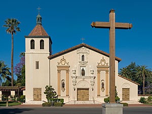 The modern-day mission, which was reconstructed in 1929 after a catastrophic fire.