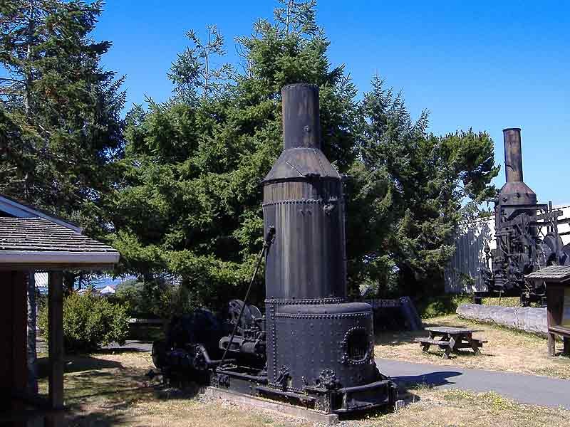 Two of the steam donkeys at the fort