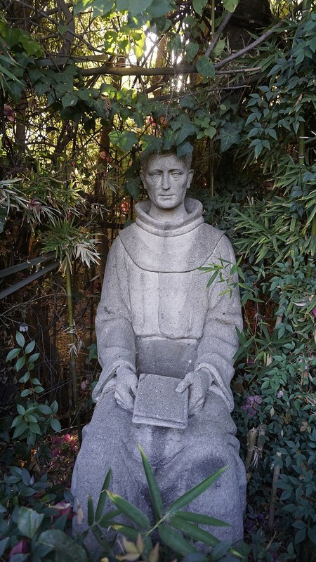 A statue of Father Presidente Fermin Lasuen, who consecrated San Juan Bautista, at Mission San Fernando. 