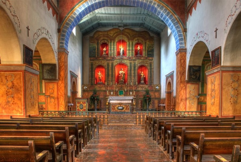 The chapel interior, which is considerably larger than most missions.