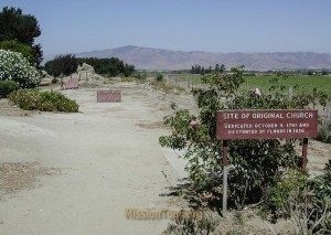 The original mission ruin as it appears today