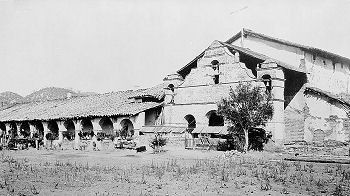 Mission ruins in the 1870s.