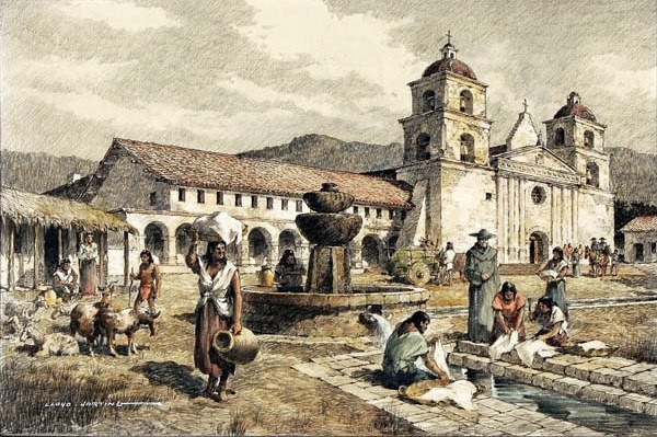 How the mission may have appeared in the 1830s/1840s. 