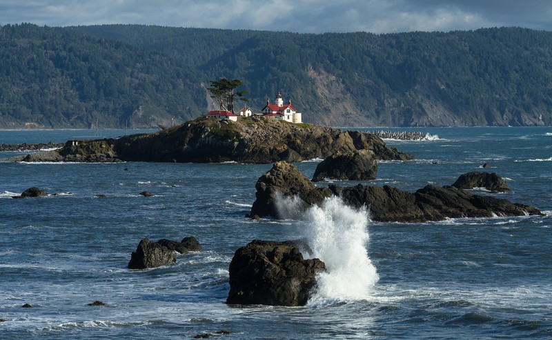 View of the lighthouse from the shore
