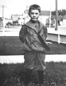 Steinbeck as a child in yard in front of home