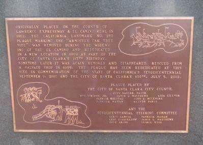 Plaque for Oak tree site