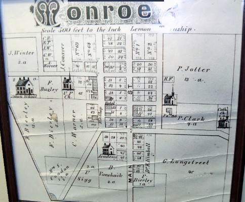 Map of early Monroe, Ohio. 