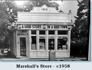 The 1910 house as it was in 1958 when it was Marshall's Store.