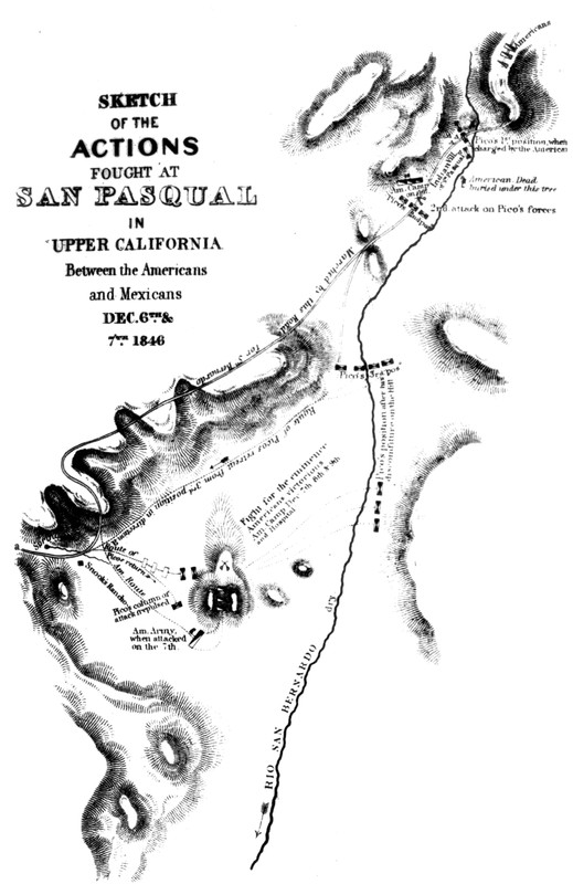 1847 sketch of troop movements during battle