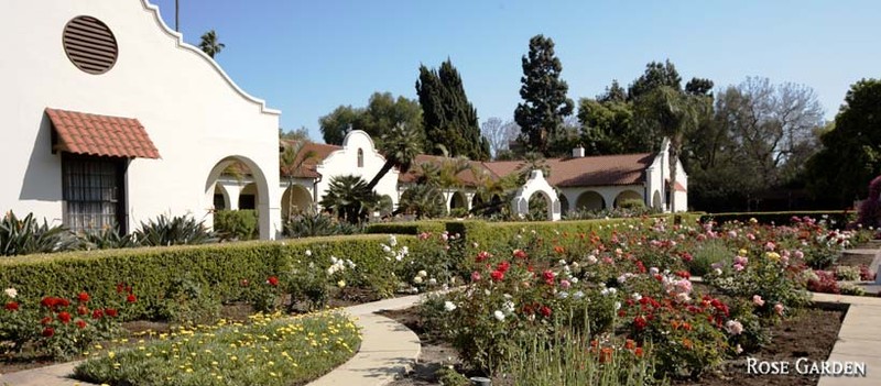 Front of Dominguez Rancho and garden