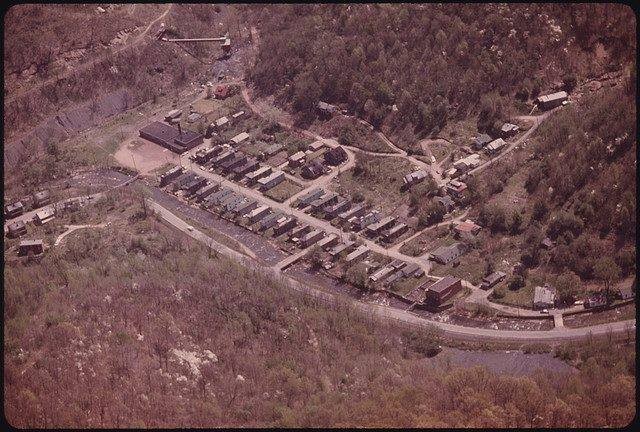 Aerial view of the location where Omar Douglass School stood.  On the left, is Omar Douglas.

Retrieved from "Omar Memories" Facebook page, retrieved on June 25, 2015. 