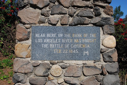 One of three plaques on monument. This one is for the Battle of Providencia