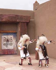 White buffalo dancers at the center
