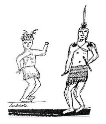 1830s sketch of Luiseno Indians by Pablo Tac. Possibly a resident of the Mission San Luis Ray de Francia area, where the Luiseno went during Spanish and Mexican rule of California.