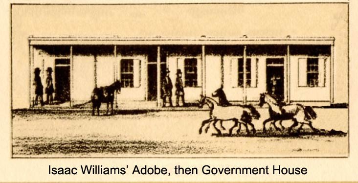 Sketching of Williams Adobe after his death when it became a government building