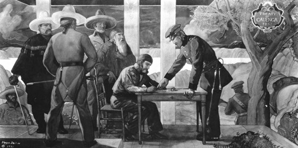 Mural of treaty of signing 