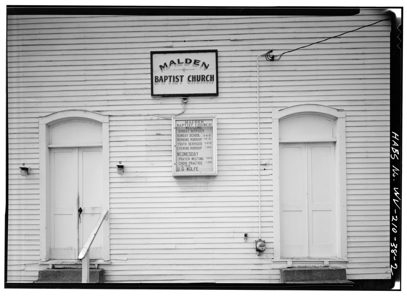 Closer view of the church's front, 1980