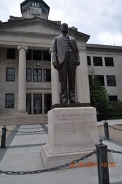 Statue of Dr. Cherry in front of Cherry Hall