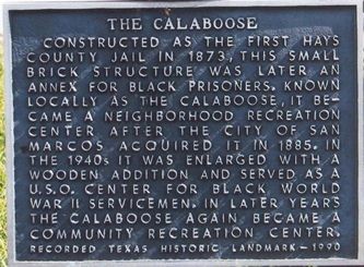 Close up of Calaboose's sign