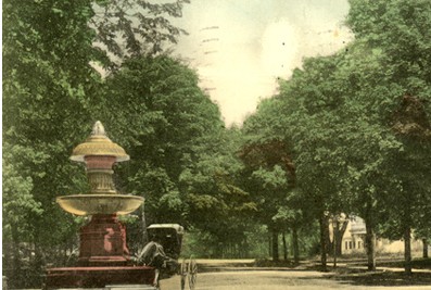 This is a picture of the Probaso Fountain designed by Samuel Hannaford. The fountain is composed of bronze and granite.