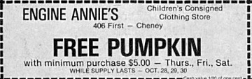 advertisement for Engine Annie's 1982