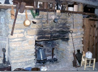Interior of the Pioneer Log Cabin-Monroe,Ohio