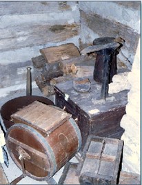 Here are items used back in the days of the pioneer log cabin.