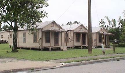 The Gibson Tenement Houses before they were moved from Palm Avenue. (2005).