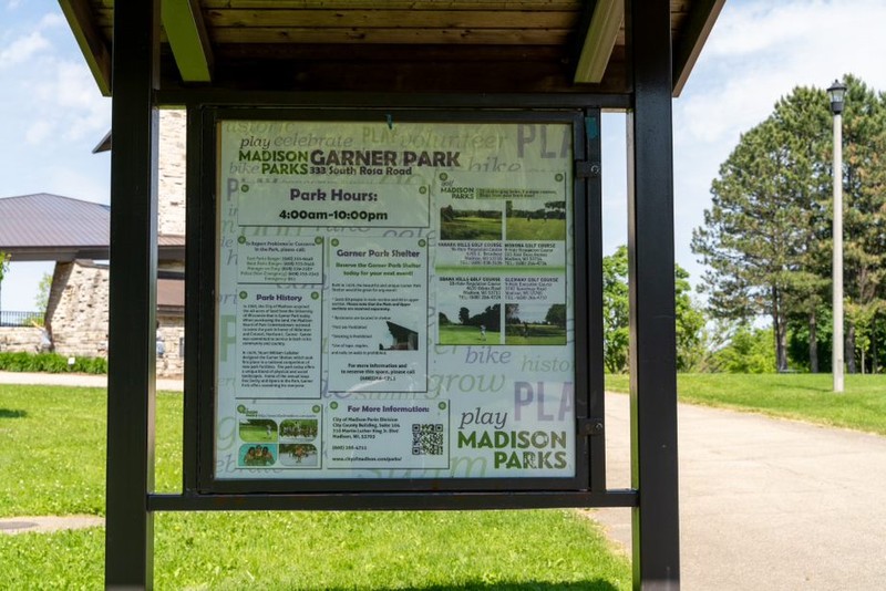 Harrison Garner Park information sign