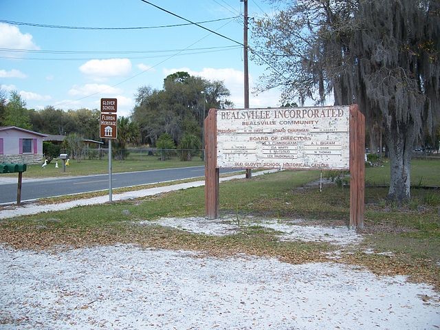 Bealsville Glover School Sign.