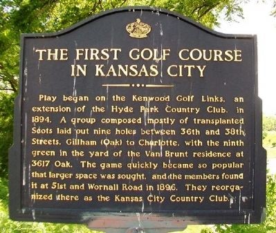 The First Golf Course in Kansas City marker