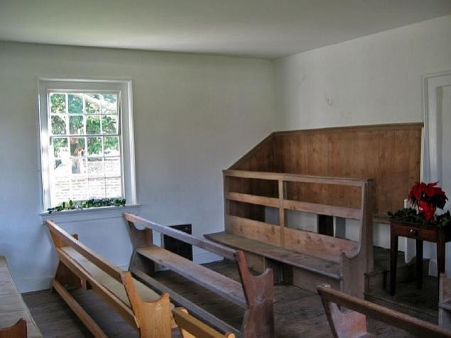 Inside the meetinghouse