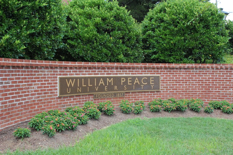 William Peace University entrance on Peace Street