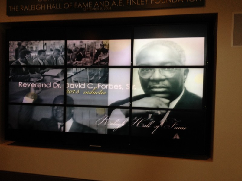 Dr. David Forbes, Raleigh civil rights leader and Raleigh Hall of Fame honoree, 2013. He was the first student arrested during the February 10, 1960 sit in at Woolworths in Cameron Village and founding member of SNCC